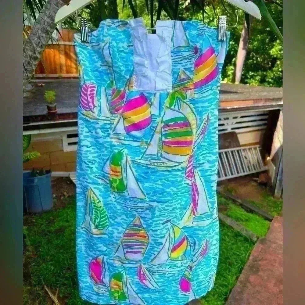 Lilly Pulitzer Mini Strapless Dress Size You Gotta Regatta Beachy Resort Vacay